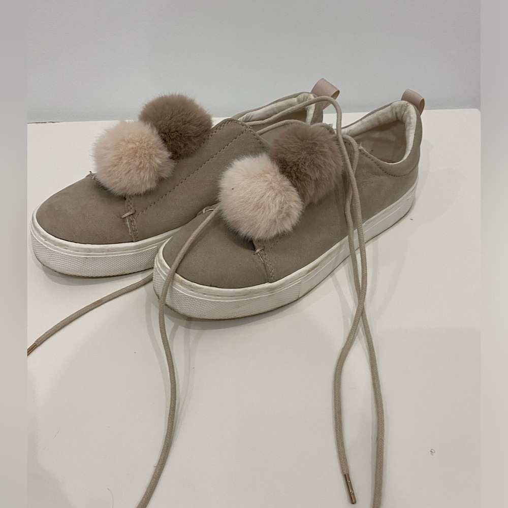Beige H&M Pom Pom casual shoe/sneaker